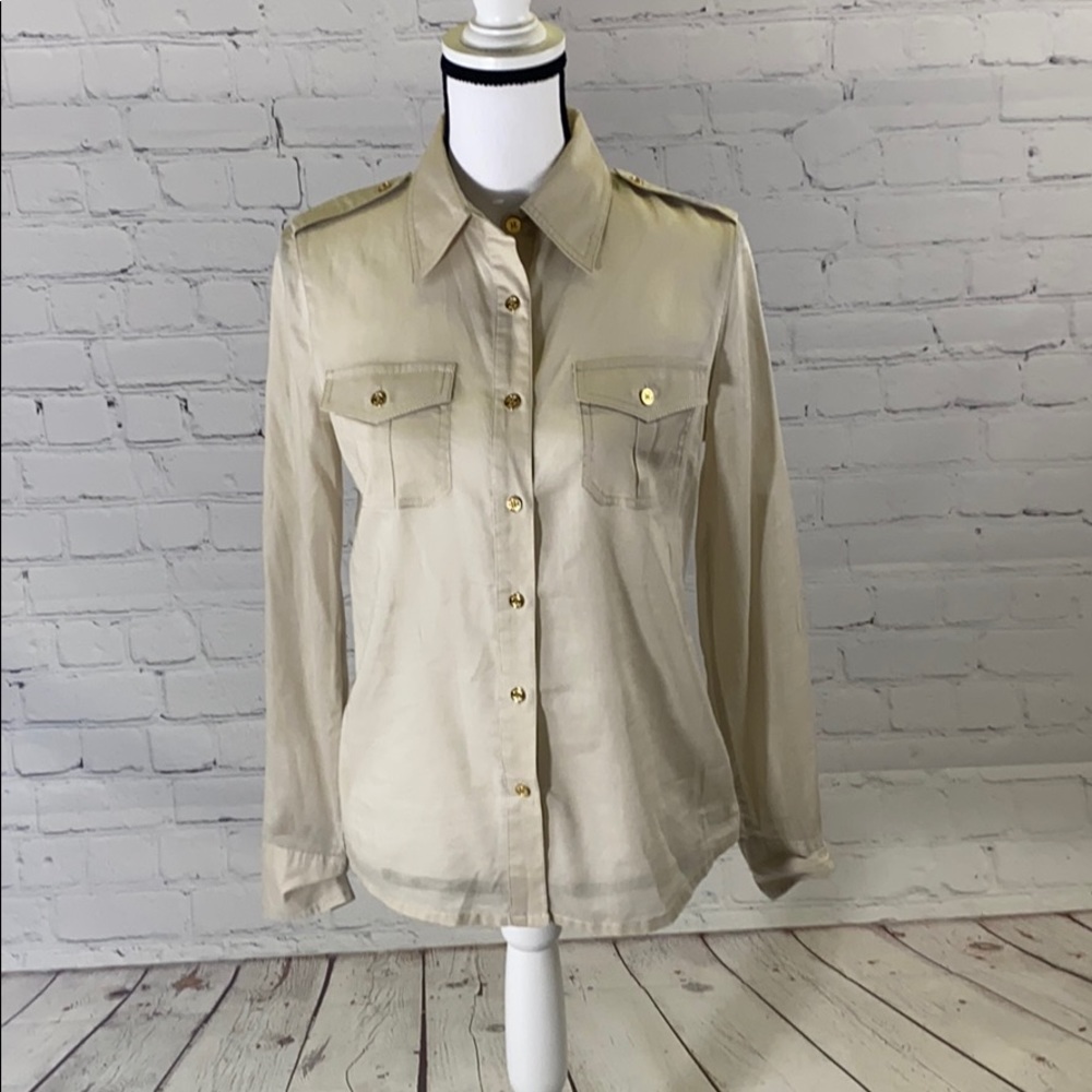 Beige Tory Burch Button Up